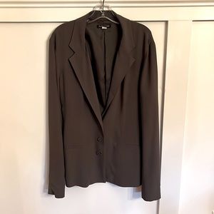 Eileen Fisher 100% Silk Gray Blazer Size S
